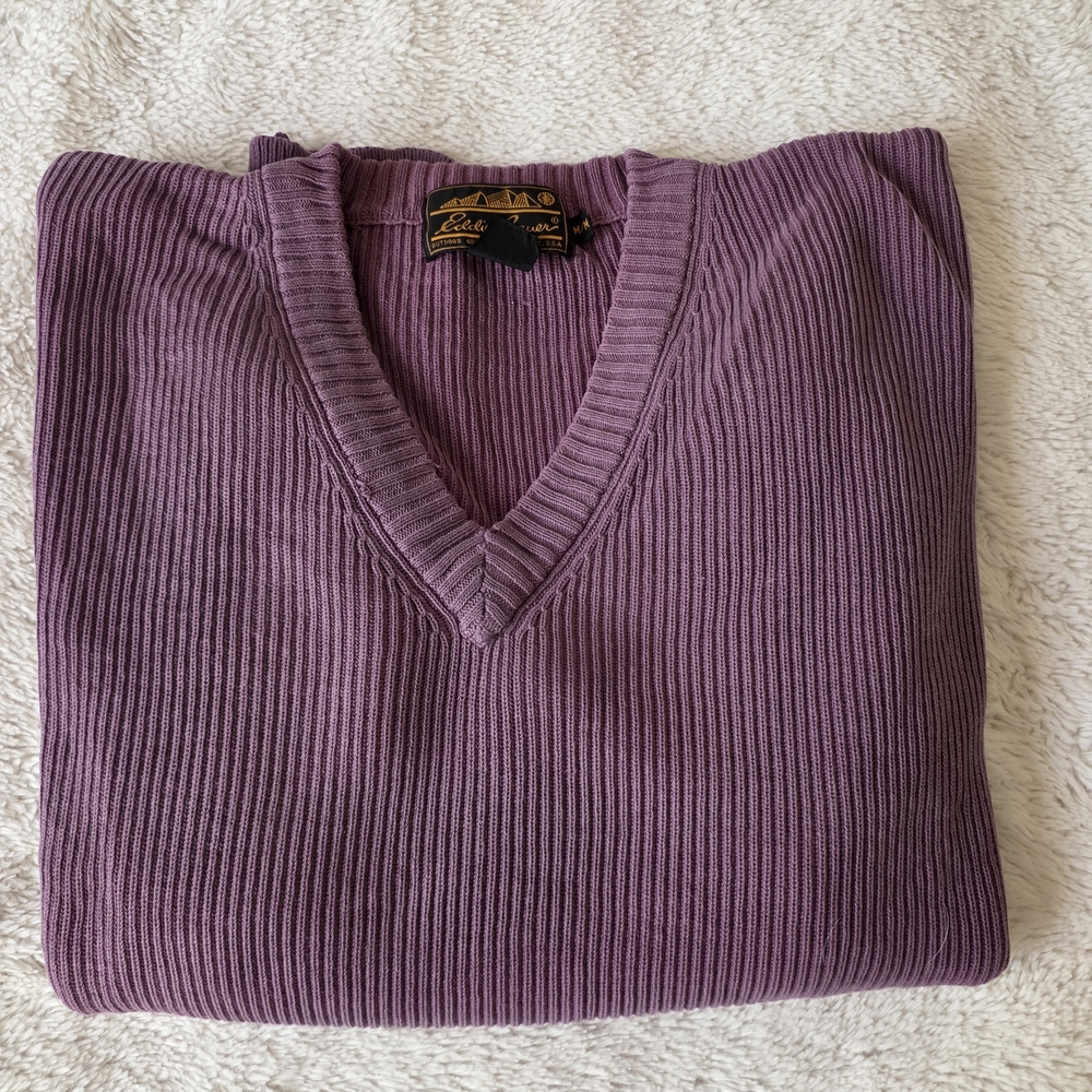 Vintage Eddie Bauer Purple V-Neck Sweater